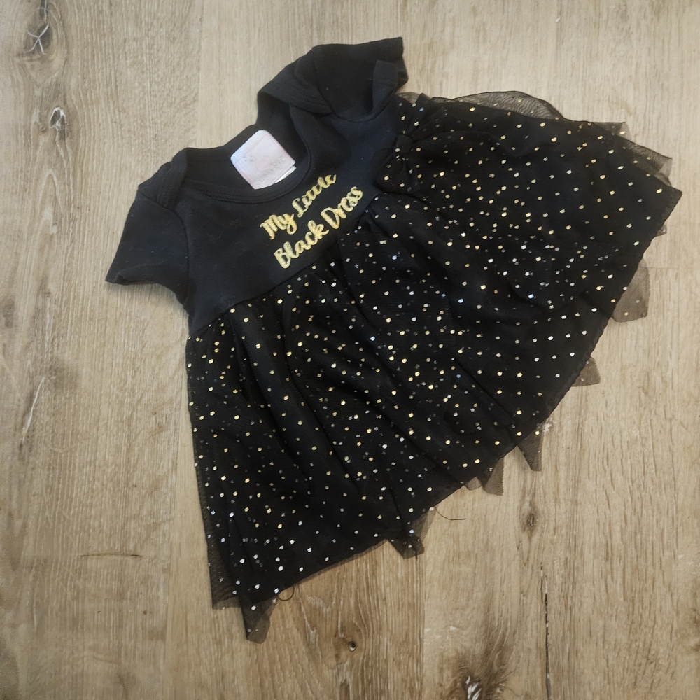 Black and Gold Polka‎ Dot Dress